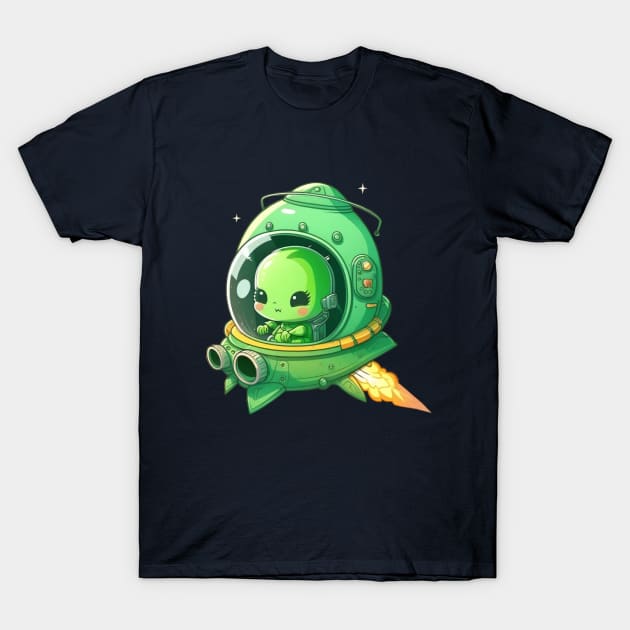 Cute alien in its cute spaceship T-Shirt by Kamila's Ideas